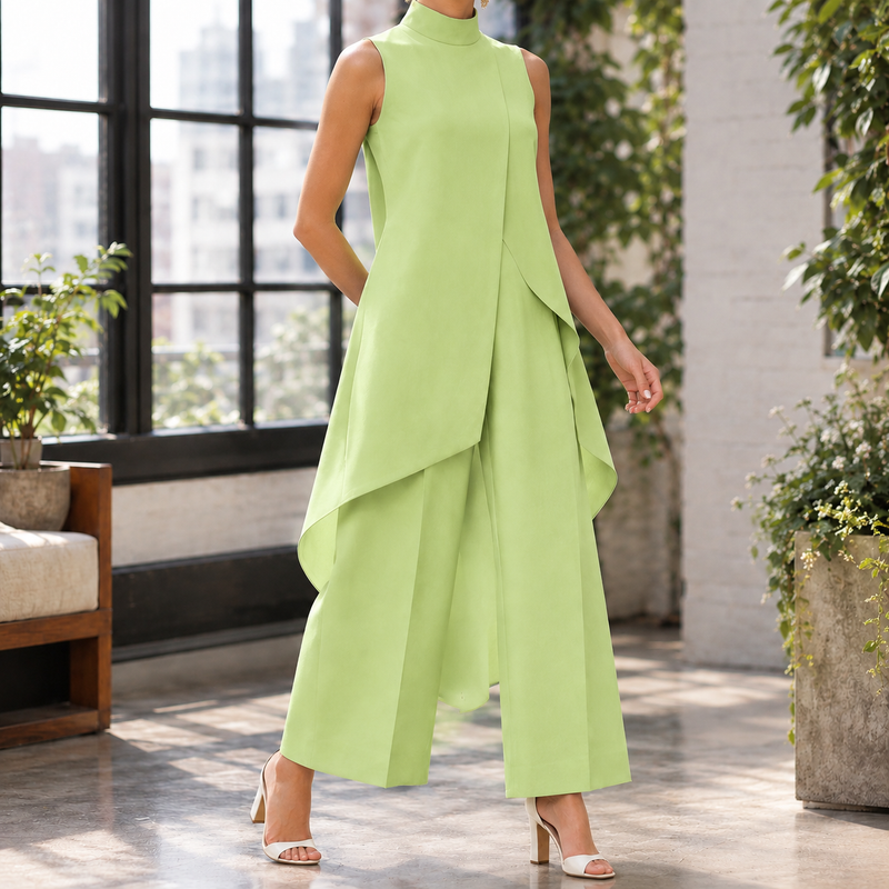 Rhea-Kate Layered Pant Set - Green