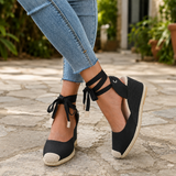 Cardini Lace-Up Wedges - Black