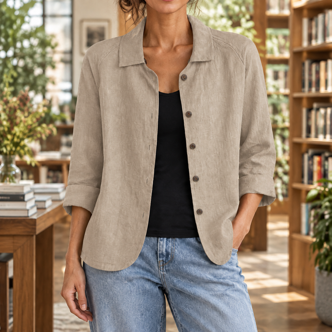 Mabel-Jade Relaxed Blazer - Beige