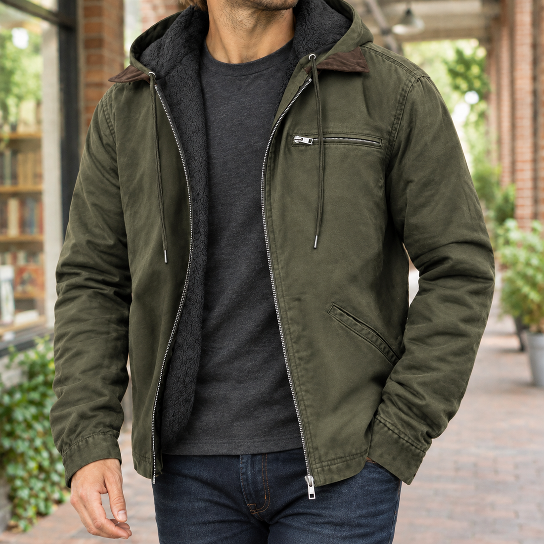 Carter Hooded Jacket - Army Green