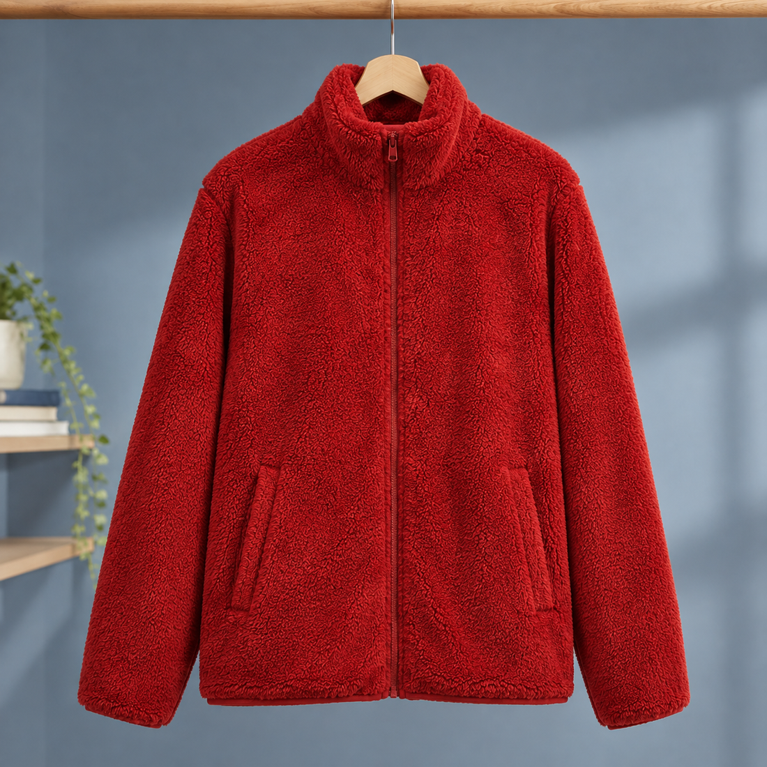 Bethany Plush Zip Jacket - Coral