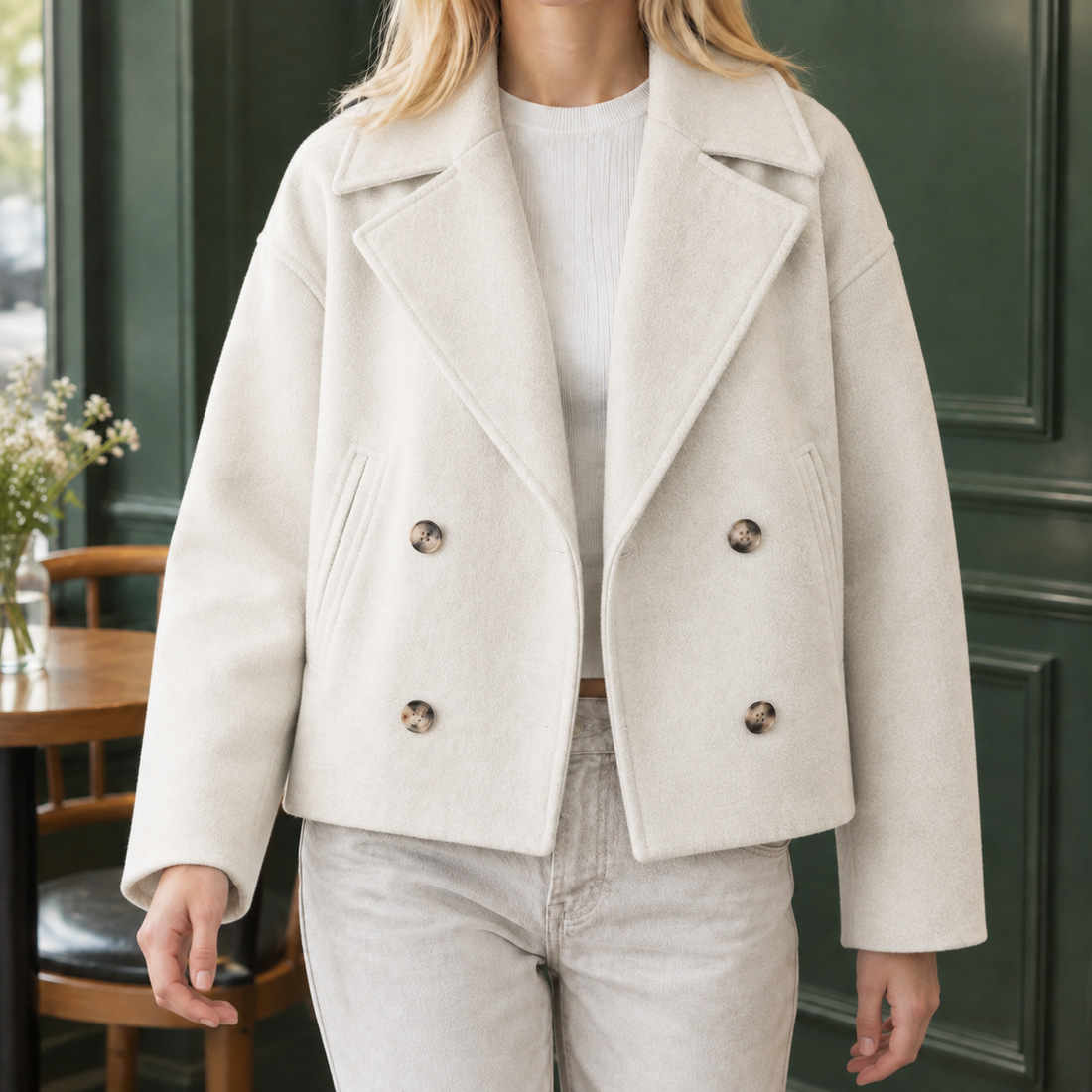 Leonie-Hope Double-Breasted Jacket - White