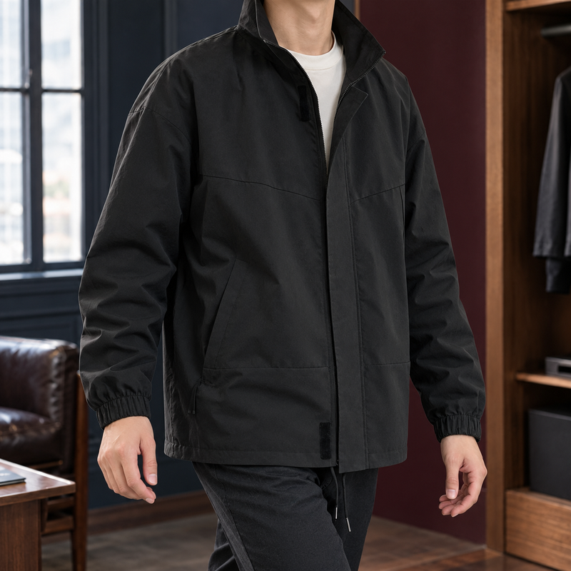 Harlan Stand Collar Jacket - Black
