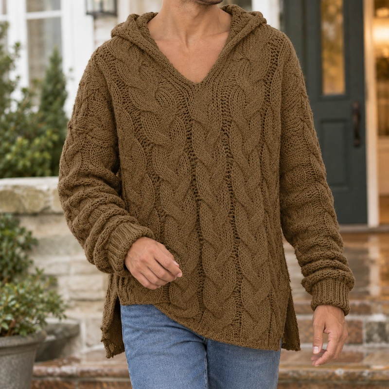 Carter Cable Knit Sweater - Brown