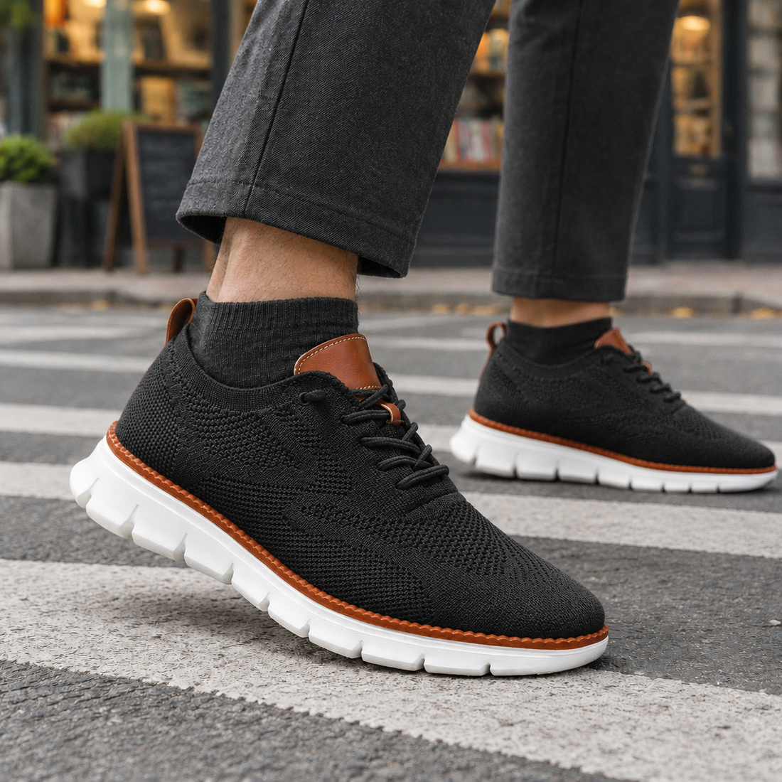 Colonna Knit Sneakers - Black White