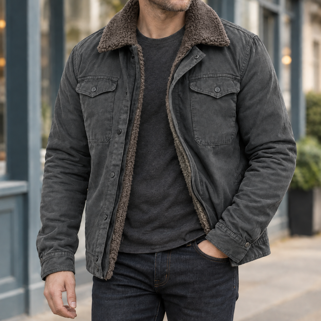 Caleb Western Jacket - Dark Gray