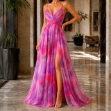 Mina Watercolor Maxi Dress - Pink