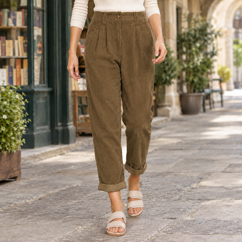 Alba-Hope Relaxed Corduroy Pants - Brown
