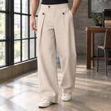 Dario Pleated Wide Leg Pants - Apricot