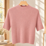 Quinn Mock Neck Top - Light Pink
