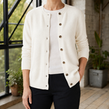 Annabel-Jane Buttoned Cardigan - White