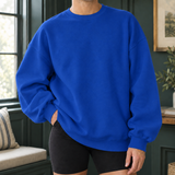 Anthony Oversized Sweatshirt - Round Neck Royal Blue