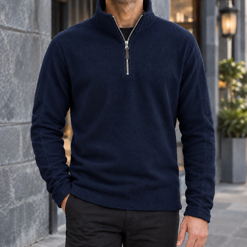 Hudson Fleece Pullover - Navy Blue
