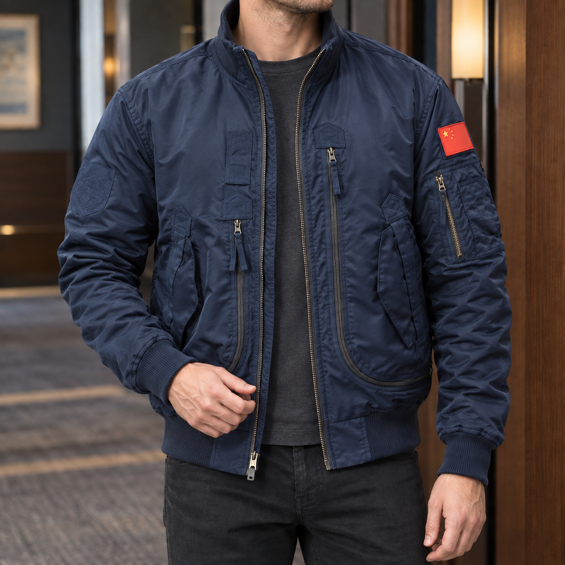 Lewis Pilot Jacket - Blue