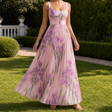 Orla-Grace Pleated Maxi Dress - Pink Purple