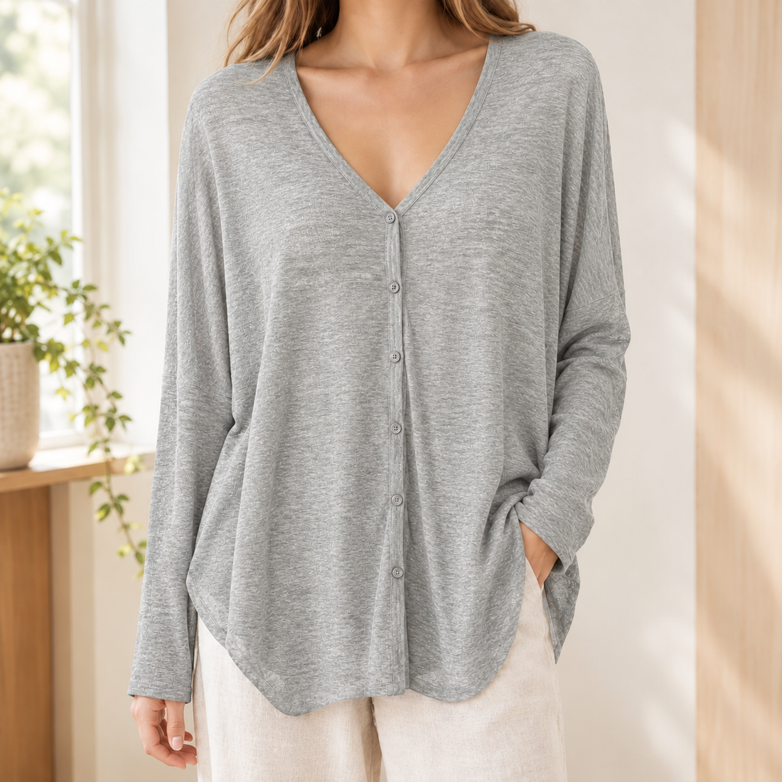 Francesca-Faye Draped Cardigan - Flower Ash