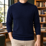 Austin Mock Neck Sweater - Navy Blue