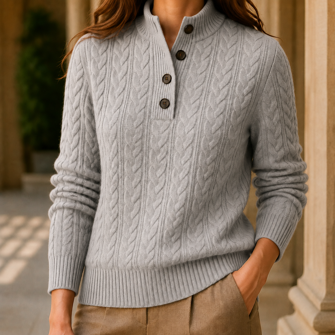 Nerissa-Claire Cashmere Sweater - Gray