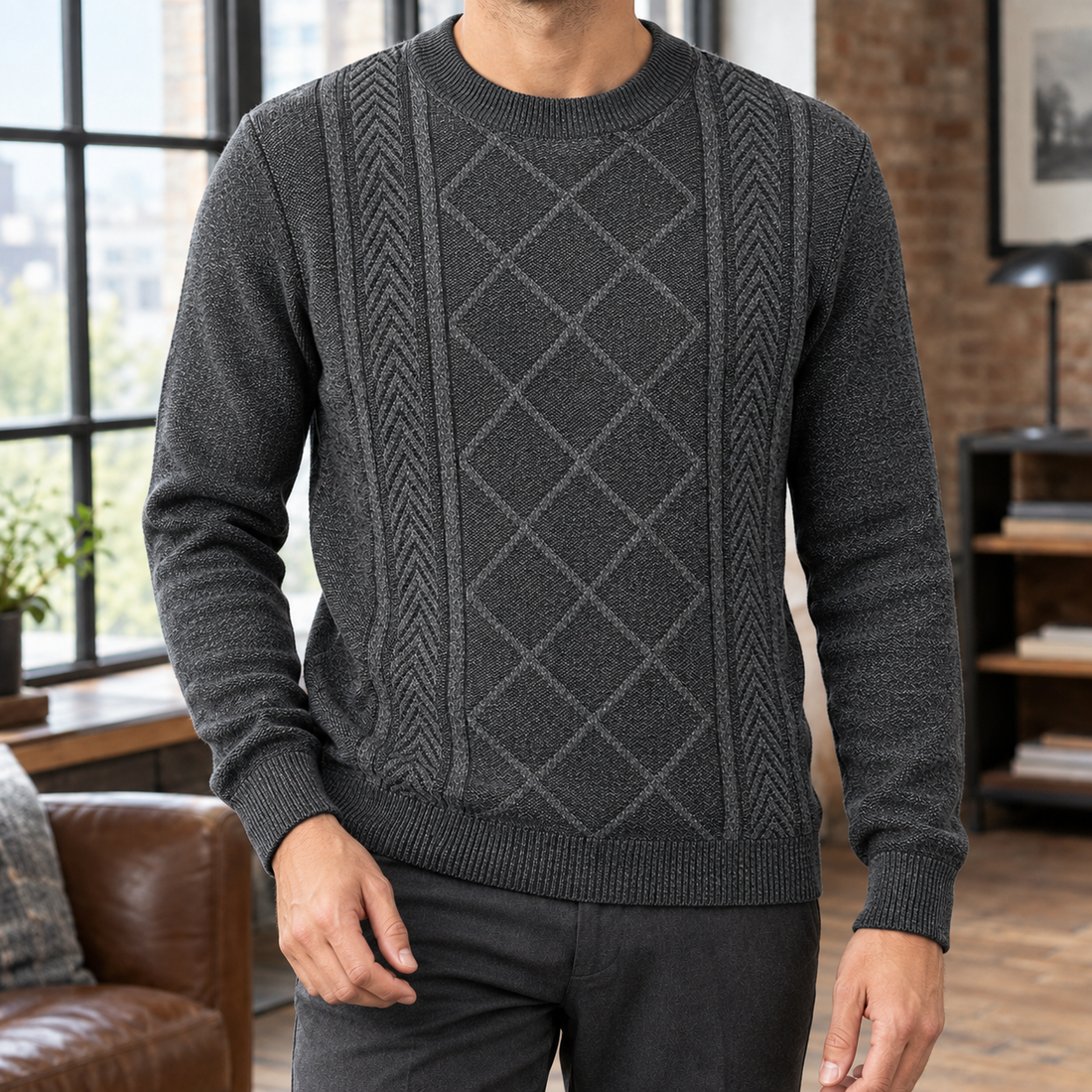 Knox Crew Neck Sweater - Dark Gray