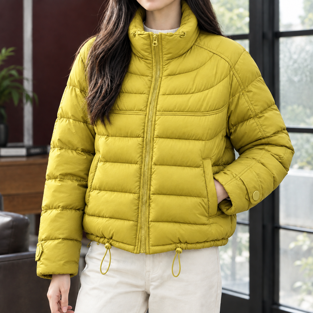 Gloria Quilted Jacket - Fragrance Yellow