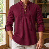 Hudson Lace-Up Shirt - Burgundy