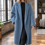 Serena-Faye Wool Blend Coat - Sea ​​blue