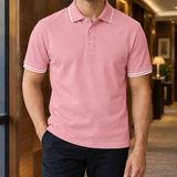 Knox Tipped Polo - Pink