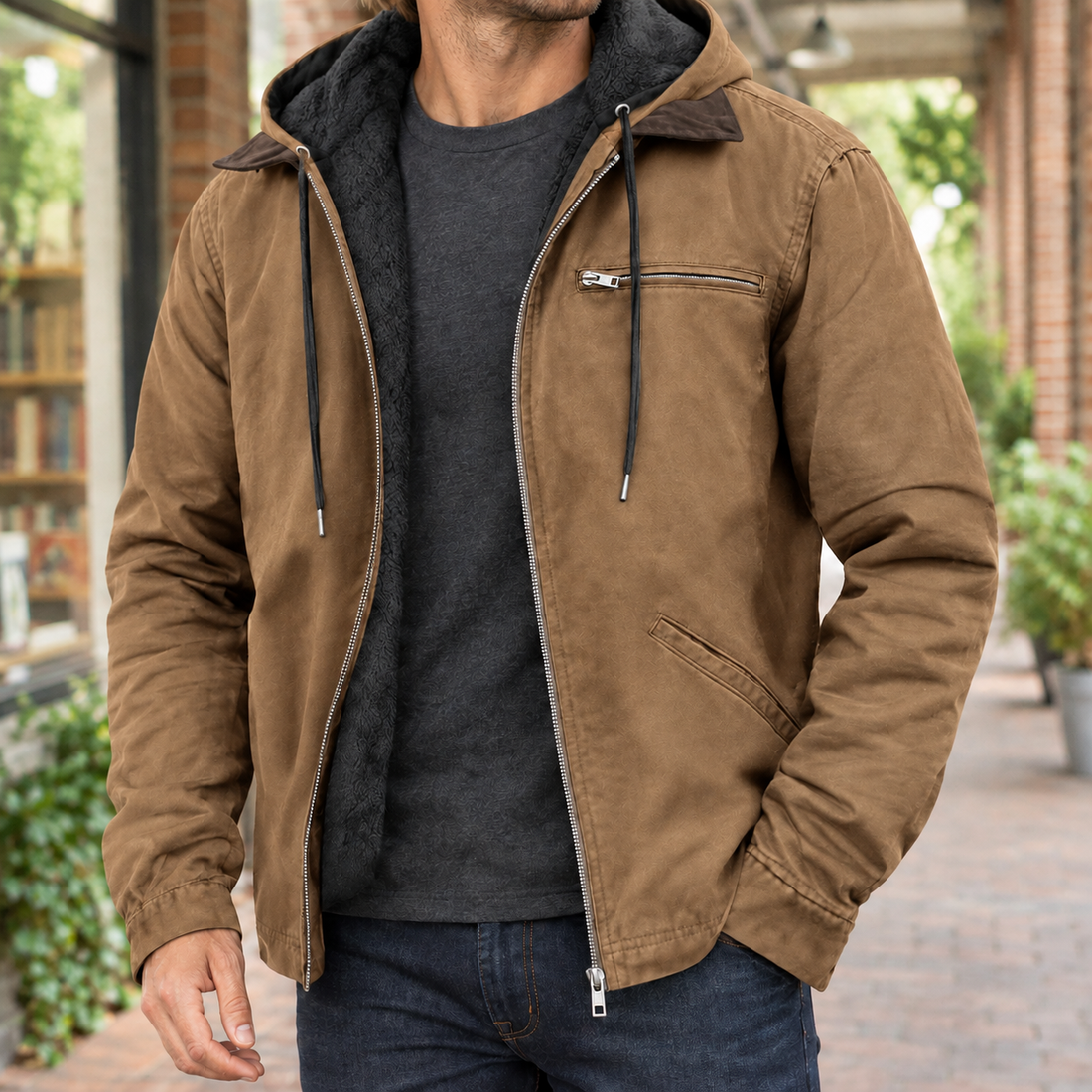 Carter Hooded Jacket - Camel