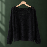 Lara-Jade Openwork Sweater - Black