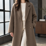Delia-Grace Double Breasted Coat - Coffee