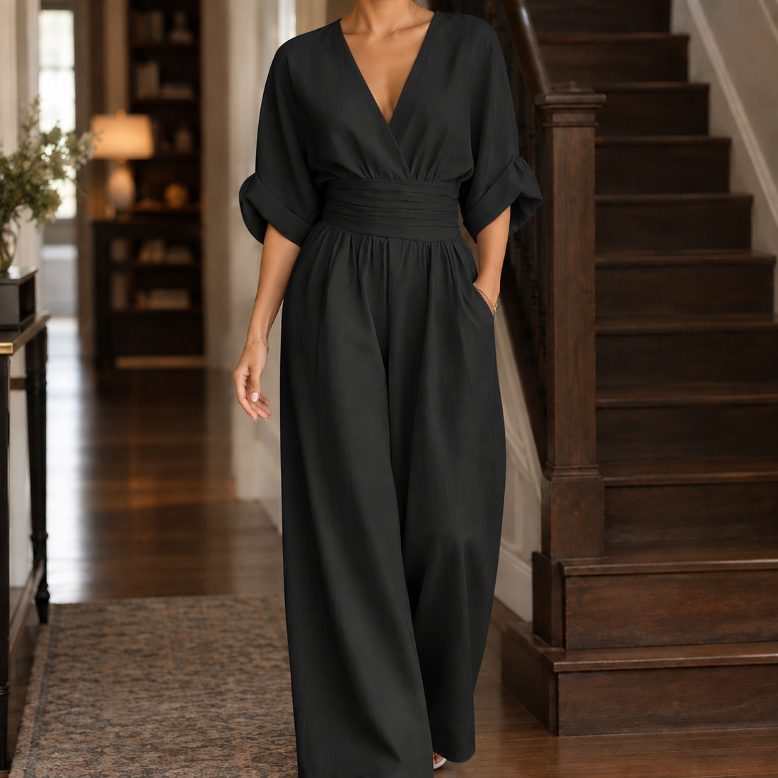 Elodie-Rae Wide-Leg Jumpsuit - Black