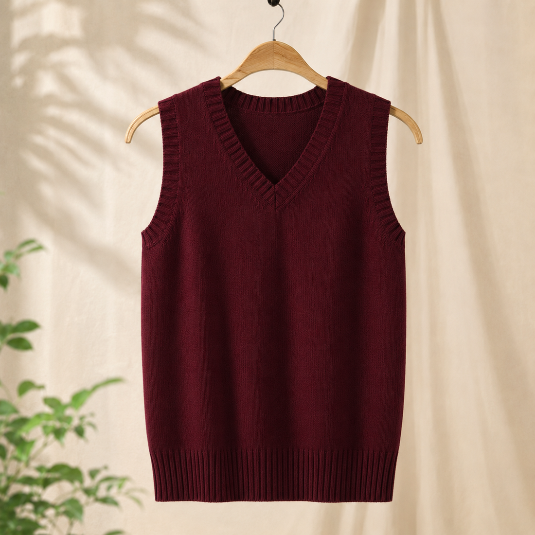 Arend V-Neck Sweater - Burgundy