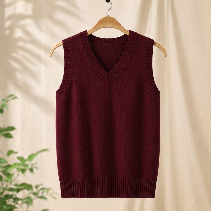 Arend V-Neck Sweater - Burgundy