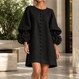 Lucinda Floral Cuff Dress - Black
