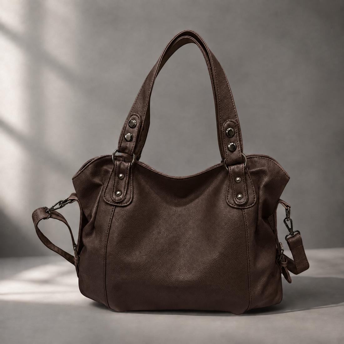 Marconi Rivet Hobo Bag - Brown