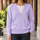 Gwendolen-Kate V-Neck Cardigan - Light Purple