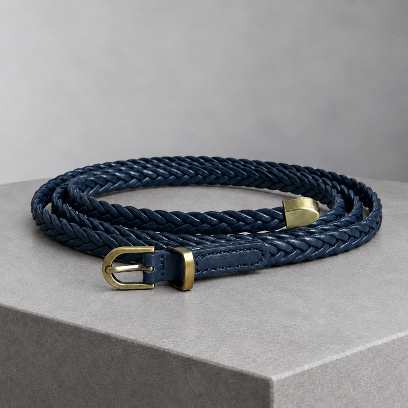 Bertani Braided Belt - Navy
