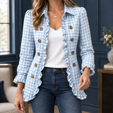 Danielle-Lane Gingham Overshirt - Blue Check
