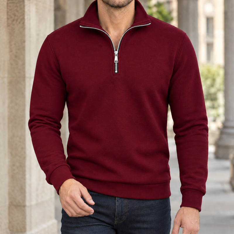 Blake Half-Zip Sweatshirt - Wine Red