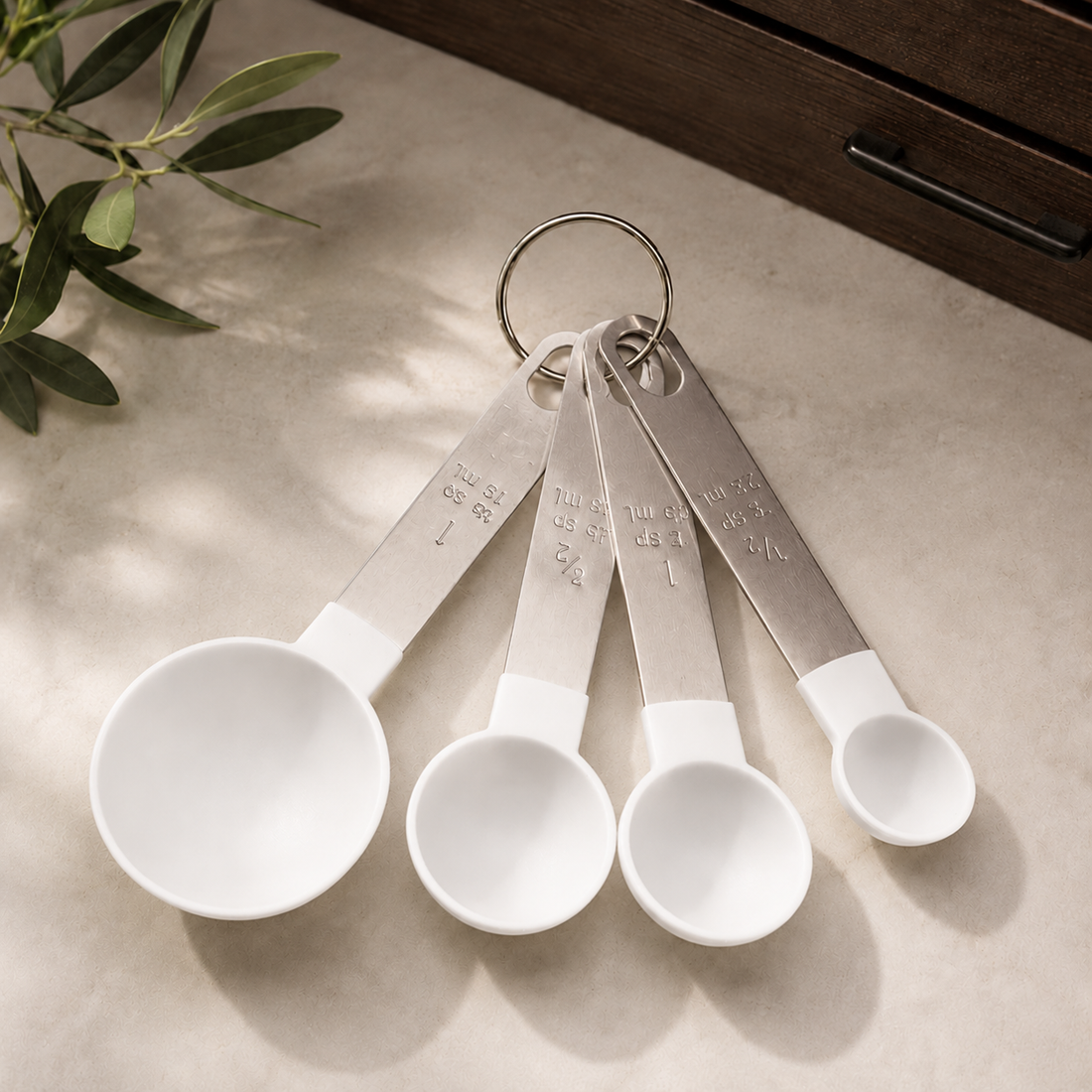Yannick Stainless Measuring Spoons - White