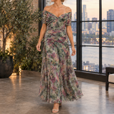 Sylvie-Elise Draped Maxi Dress - Olive Green