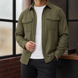 Dario Cotton Overshirt - Army Green