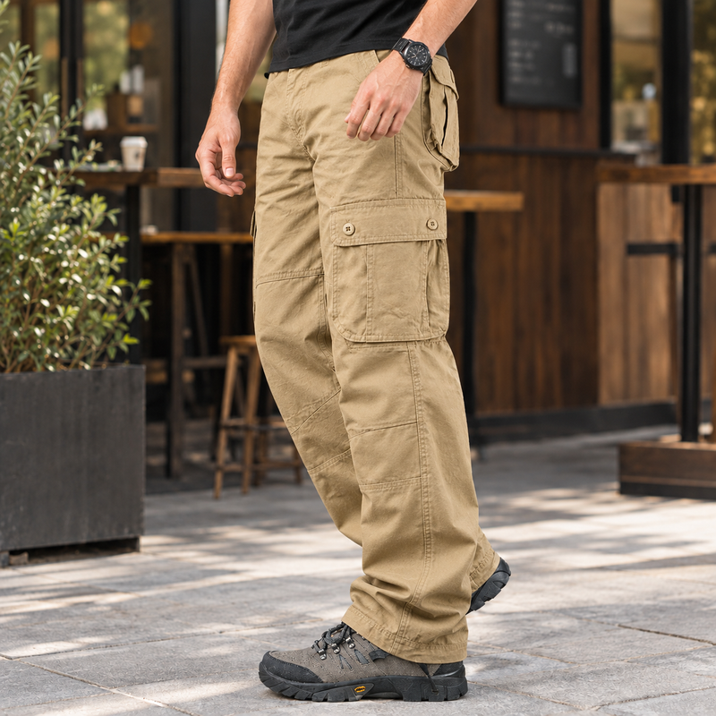 Marco Relaxed Cargo Pants - Khaki