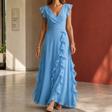 Anais-June Ruffle Maxi Dress - Blue