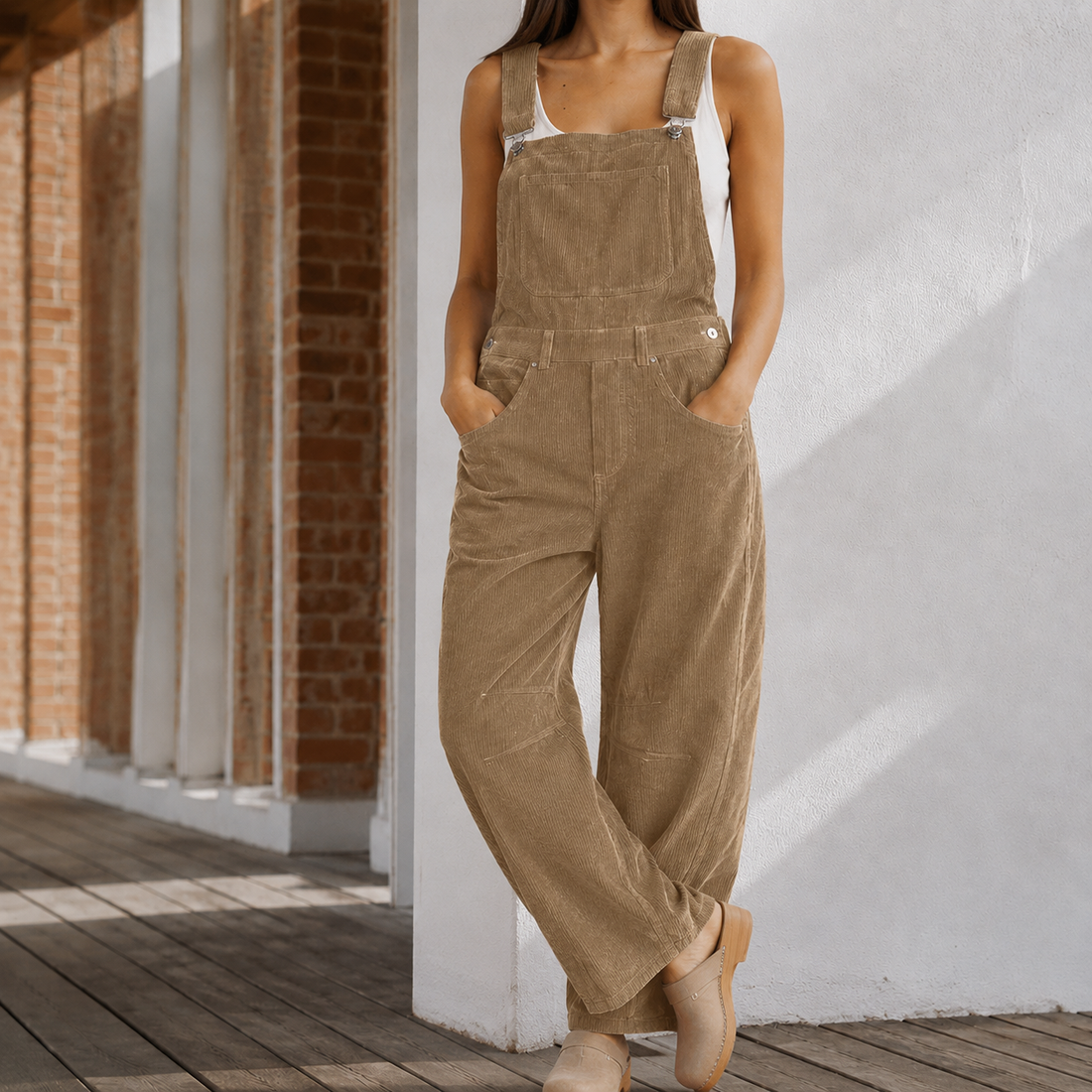 Antonia Wide Leg Jumpsuit - Brown