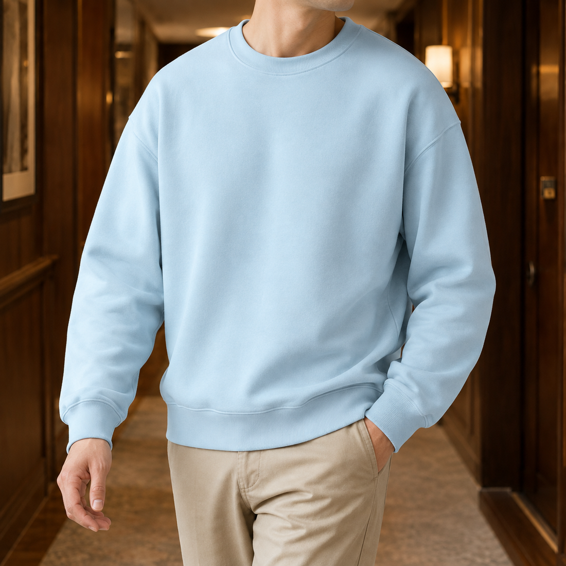 Thibault Relaxed Sweatshirt - Light Blue