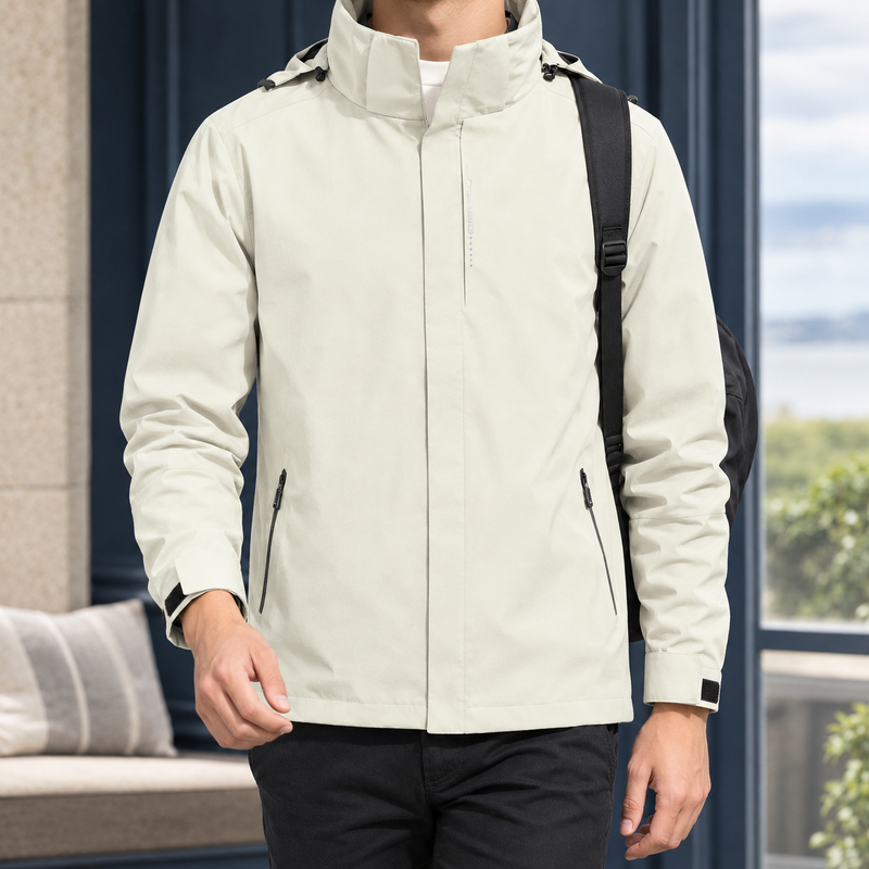 Dario Hooded Jacket - Ivory White