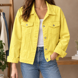 Caitlin-Grace Denim Jacket - Yellow