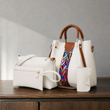 Arcuri Geo Handbag Set - Cream