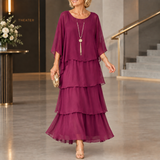 Serena-Rae Layered Maxi Dress - Dark Pink 2